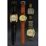 Watches - A Vintage Rotary Incabloc Wristwatch, brushed silvered dial, box and block baton markers,