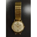 Marvin - a vintage 1960s gentleman's agenda 9ct gold cased wristwatch, silvered dial,
