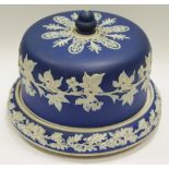 A 19th Century blue and white jasperware cheese dome,