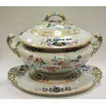 A large Victorian Davenport Corea (sic) pattern soup tureen, cover and stand, pattern 2064,