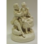 A Capodimonte white glazed figure group,