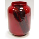 A Royal Doulton Archives Fanling Vase in Oriental Sung, red drip glaze, 17cm high,