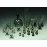 Glassware - Holmegaard Per Lutkin glassware including decanter and stirrer, tumblers,