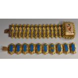 A 19th century continental porcelain panel bracelet,