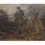 George Anthony Butler (1927-2010) Garden at Bakewell signed, dated 1957, oil on canvas,