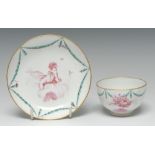 A Chelsea-Derby tea bowl and saucer,