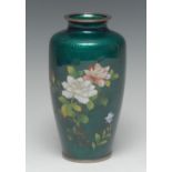 A Japanese cloisonné enamel vase, by Sato, stamped,