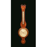 A 19th century mahogany wheel barometer, 19cm silvered register inscribed Caprani & Co, London,