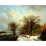 E.P. M**I (19th century) Dutch Winter Landscape signed and dated, 1848, oil on canvas, 86cm x 109.