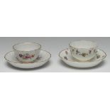 A Chelsea-Derby fluted tea bowl and saucer,