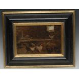 Fredrick William Jackson (1859 - 1918) Among the Hens signed, oil on panel, 14cm x 22cm; another,