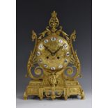 A 19th century French gilt metal mantel clock,