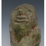 A 19th century grit stone stone corbel, of a grinning face,