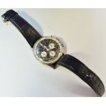 Brietling Watch - a vintage 1960's 806 Navitimer wristwatch, black dial,