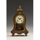 A 19th century French Boulle cartouche shaped mantel clock, by W H Tooke, Paris,