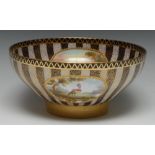 An Aynsley circular cabinet bowl, of Sèvres inspiration, painted by Richard J.