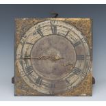 A George III longcase clock movement, 25cm square brass dial inscribed Selby, Wareham,