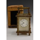 An Aesthetic Movement gilt brass repeating carriage clock, 5.