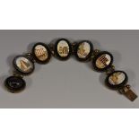 A 19th century micro mosaic panel bracelet,