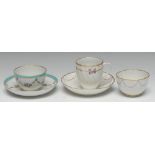 A Chelsea-Derby reeded tea bowl and saucer,