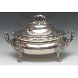 A George/William IV Old Sheffield Plate oval soup tureen, ogee cover,