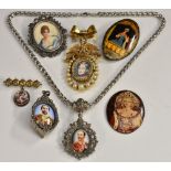 A 20th century portrait pendant necklace, of Chulalonghorn, King Rama V of Siam,