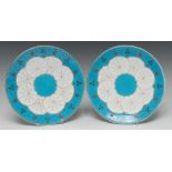 A pair of Mintons circular dessert plates, influenced by Dr Christopher Dresser,