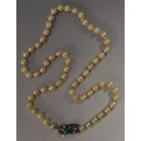 A single strand cultured pearl necklace,