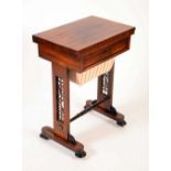 A George IV rosewood rectangular work table,