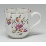 An early Derby ribbed coffee cup,
