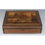 A 19th century 'Prisoner of War' straw work rectangular box,