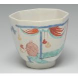 A Chelsea Kakiemon octagonal beaker,