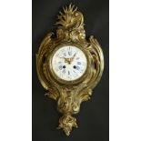 A Louis XV design cartouche-form cartel clock, the dial inscribed L.