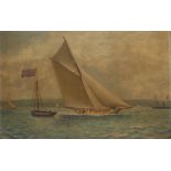 W Gilbert (Naive Marine School, 19th century) A Sailing Yacht and British-Flagged Boat signed,