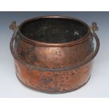 An early 19th century copper cauldron,