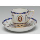 A Chelsea-Derby 'sunflower-moulded' coffee cup and saucer,