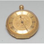 A George V 18ct gold lady's open-faced pocket watch, 3.