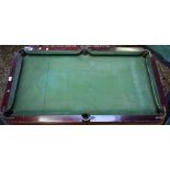 An early 20th century table top snooker table, slate bed, EJ Riley, 72cm x 132.