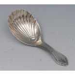 A George III silver caddy spoon, shell bowl, Richard Crossley,