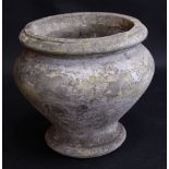 A campana shaped garden urn,