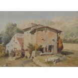 John Henry Mole (1814 - 1886) Alpine Mill watercolour, 17cm x 24cm; another,