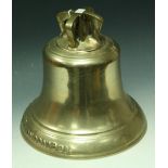 An Edwardian bronze bell, in scribed J.