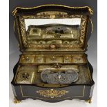 A 19th century Continental silver-gilt fitted gilt metal mounted boulle and ebonised serpentine