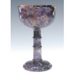 A 20th century Blue John goblet, attributed to Edward Fisher, Winnats Five vein,