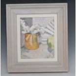 Jenny Grevatte (Bn 1951) White Lilac signed, label to verso, oil on gesso,