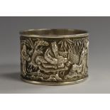 A Chinese silver napkin ring, of substantial gauge,