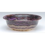 An early Victorian Blue John bowl, New Cavern vein, everted rim, 4cm high, 13cm diam, c.