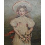 English School (19th century) Flower Girl oil on canvas,