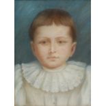 English School (early 20th century) Portrait of a Young Boy pastel laid on canvas, 31.5cm x 22.