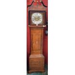A George III oak longcase clock, 29cm silvered dial inscribed Thos Cooke, Oakham,